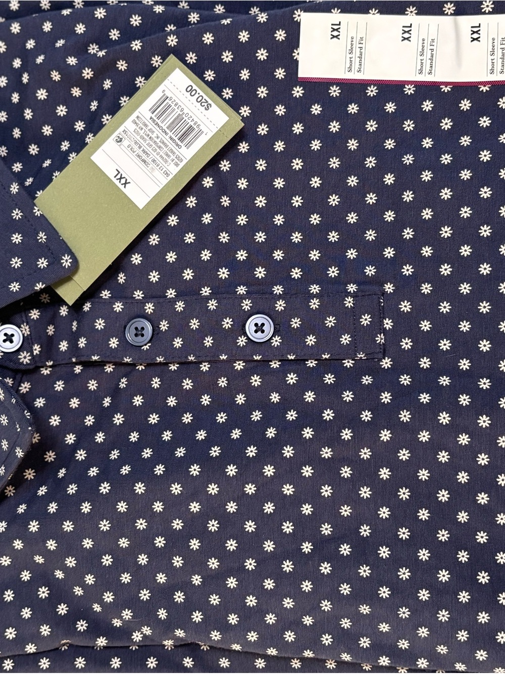 Goodfellow & Co Navy Shirt with White Floral Print